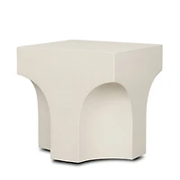 Bunda Square Sculptural Stone Finish Accent Table