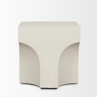 Bunda Square Sculptural Stone Finish Accent Table