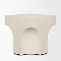 Bunda Square Sculptural Stone Finish Accent Table