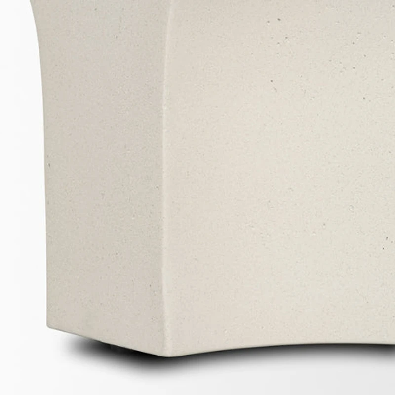 Bunda Square Sculptural Stone Finish Accent Table