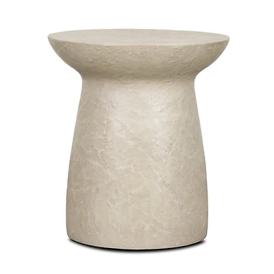 Mesa Round Stone Finish Pillar Accent Table