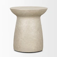 Mesa Round Stone Finish Pillar Accent Table