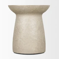 Mesa Round Stone Finish Pillar Accent Table