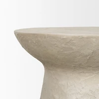 Mesa Round Stone Finish Pillar Accent Table