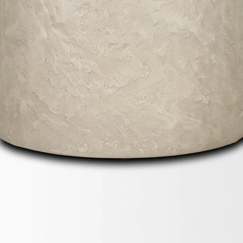 Mesa Round Stone Finish Pillar Accent Table