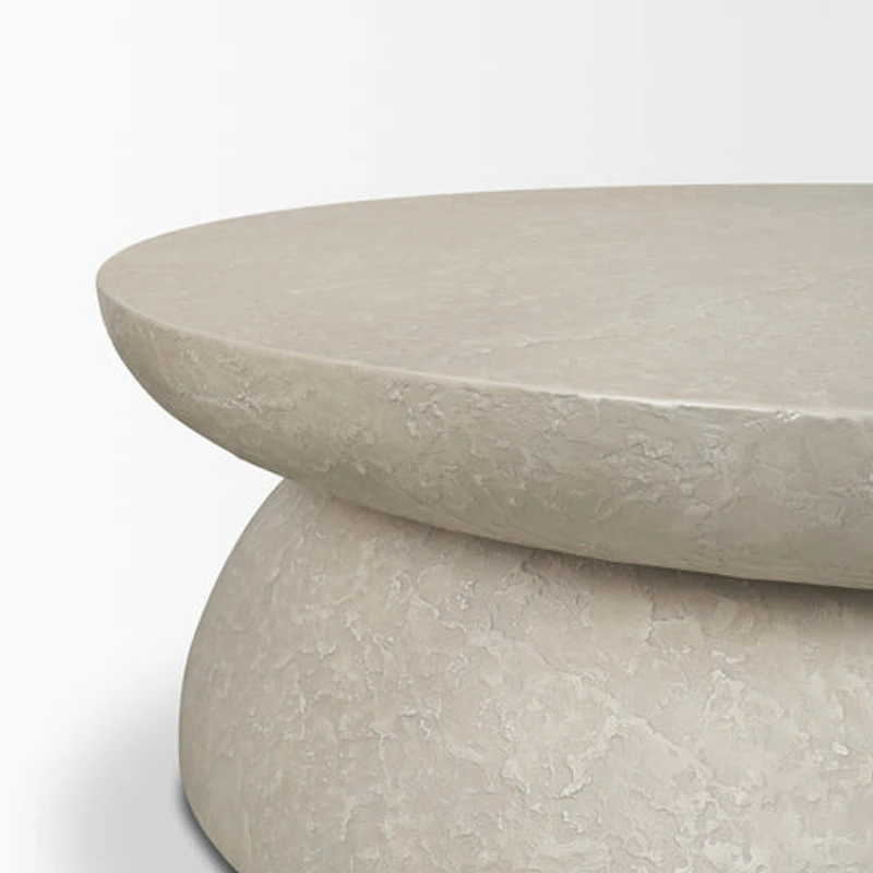 Mesa 48" Round Stone Finish Coffee Table