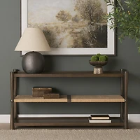 Bondi Wood w/ Paper Rope Shelf Console Table
