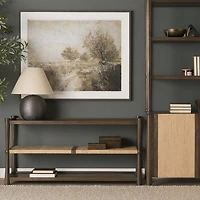 Bondi Wood w/ Paper Rope Shelf Console Table