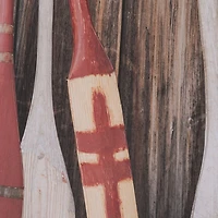 Canoe Hand Embelished Framed Art Print Matted under Glass