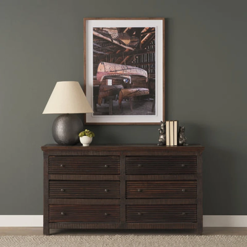 Canoe Hand Embelished Framed Art Print Matted under Glass