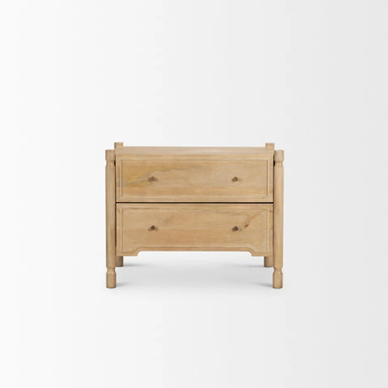 Phil Light Brown Wood 2 Drawer Accent Cabinet