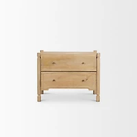 Phil Light Brown Wood 2 Drawer Accent Cabinet