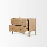 Phil Light Brown Wood 2 Drawer Accent Cabinet