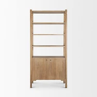 Phil Light Brown Wood 2 Door 3 Shelves Open Shelving Unit