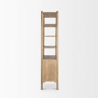 Phil Light Brown Wood 2 Door 3 Shelves Open Shelving Unit