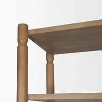 Phil Light Brown Wood 2 Door 3 Shelves Open Shelving Unit