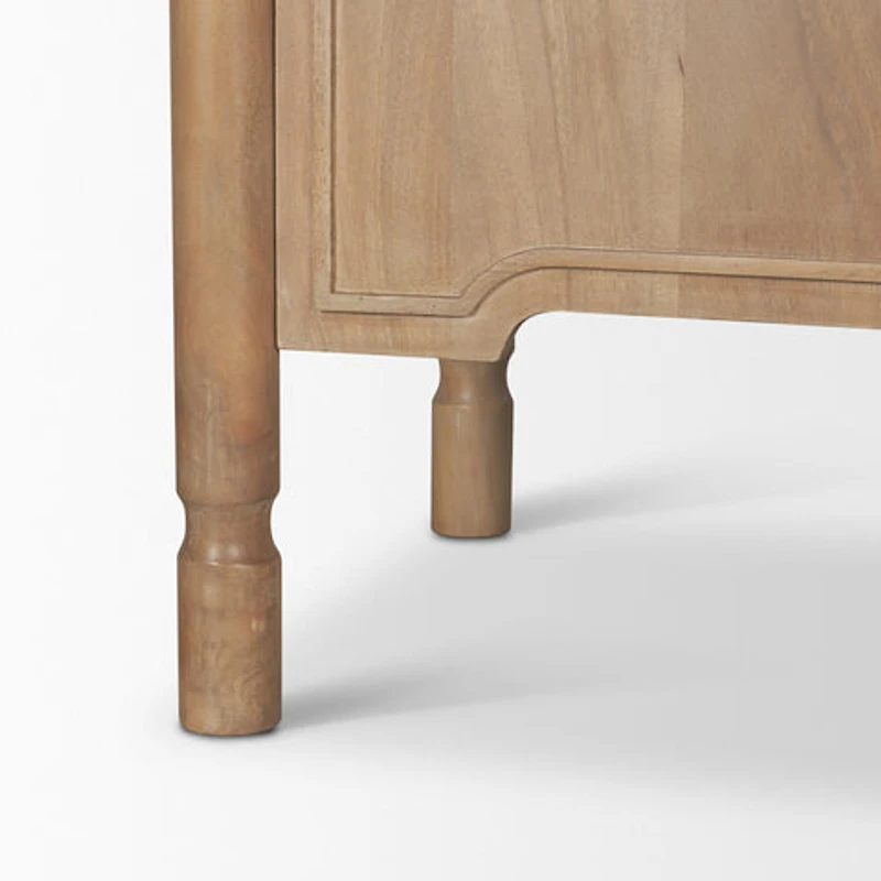 Phil Light Brown Wood 2 Door 3 Shelves Open Shelving Unit