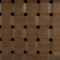 Trellyn Solid Wood Carved Woven Base Rectangular Dining Table