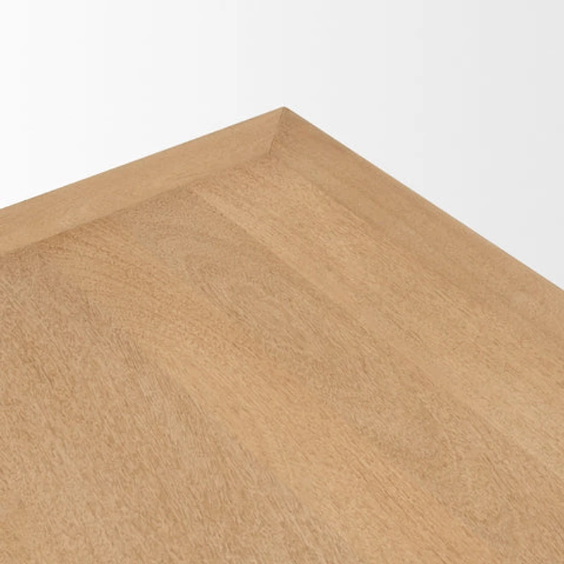 Trellyn 48" Brown Wood w/ Carved Woven Base Square Coffee Table