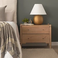 Phil Light Brown Wood 2 Drawer Accent Cabinet