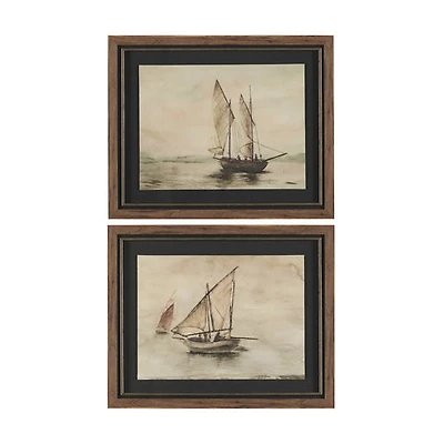 Timeless Voyage (Set of 2) Hand Embelished Framed Artwork