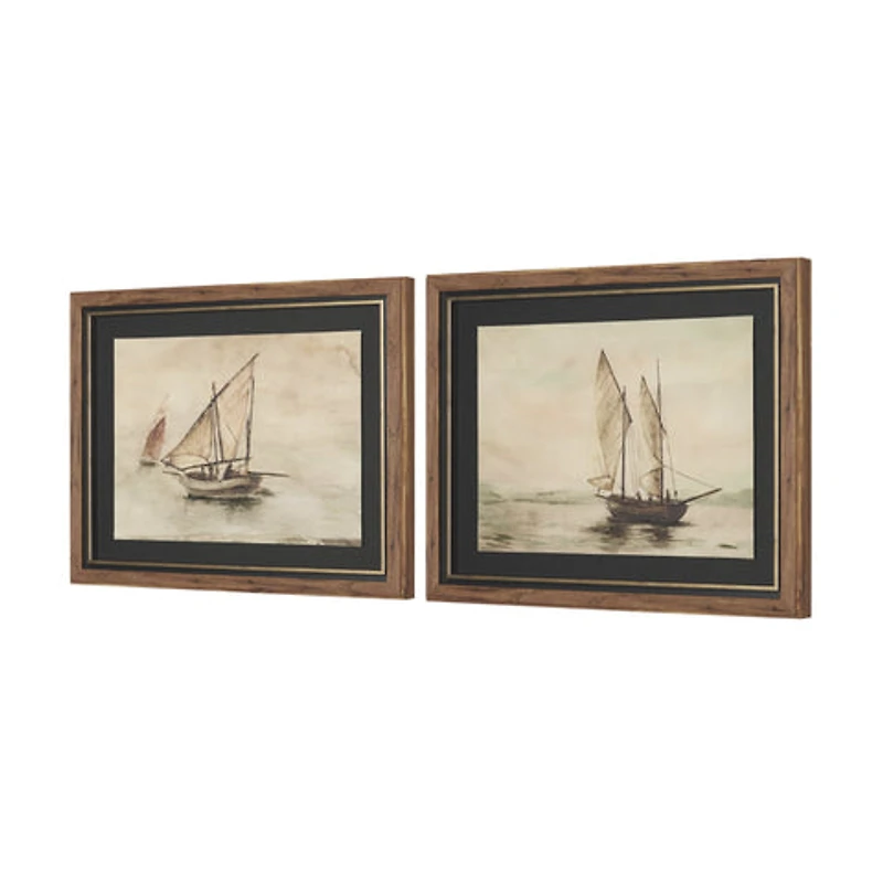 Timeless Voyage (Set of 2) Hand Embelished Framed Artwork