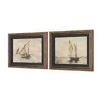 Timeless Voyage (Set of 2) Hand Embelished Framed Artwork