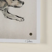 Playful Pup Hand Embelished Framed Artwork Matted under Glass