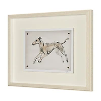 Playful Pup Hand Embelished Framed Artwork Matted under Glass