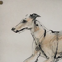 Playful Pup Hand Embelished Framed Artwork Matted under Glass