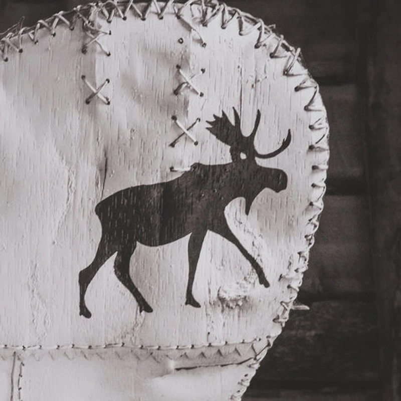 Moose Canoe Framed Art Print Matted under Glass