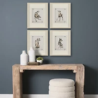 Playful Pup Hand Embelished Framed Artwork Matted under Glass