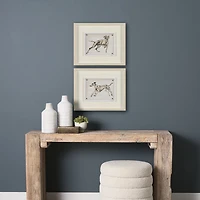 Playful Pup Hand Embelished Framed Artwork Matted under Glass