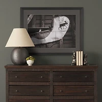 Moose Canoe Framed Art Print Matted under Glass