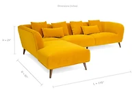 Modular Maja Velvet Sectional - Champagne