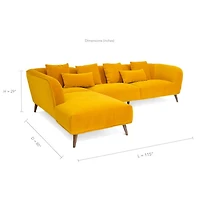 Modular Maja Velvet Sectional - Champagne