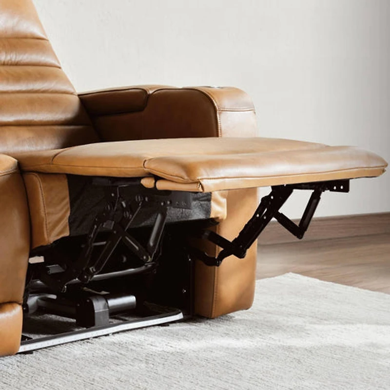 Creston Genuine Leather Recliner Chair with Cup Holder & Storage