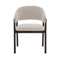 Brina Dining Chair – Beige Upholstery & Dirty Oak Wood Frame