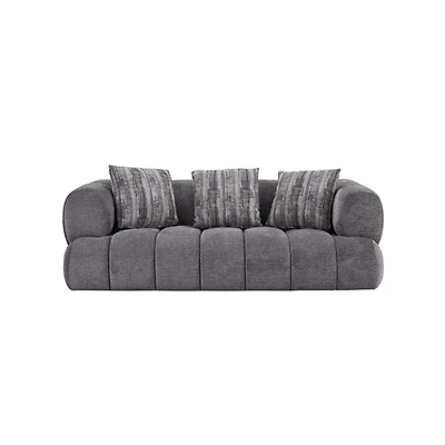 Adonis Sofa w/3 Pillows - Pewter