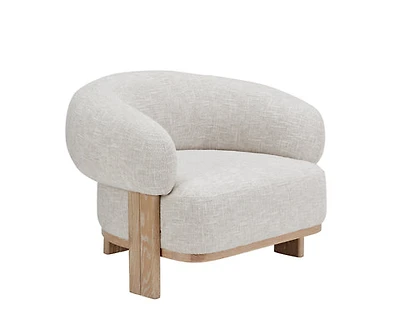 Veda Accent Chair – Boucle Upholstery & Solid Wood Frame