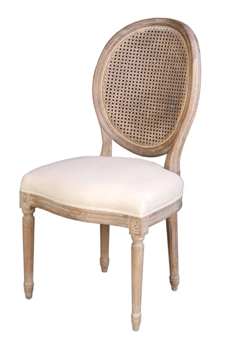 Melwynn Dining Chair w/ Cane Back- Antique Linen