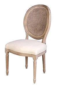 Melwynn Dining Chair w/ Cane Back- Antique Linen