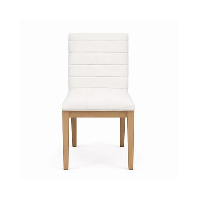 Sumire Solid Wood Dining Chair in Ginger and Natural Linen