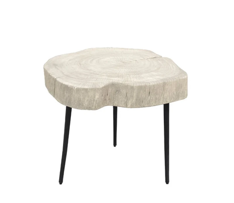 Torvis Trunk Side Table - White Washed