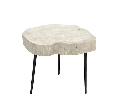 Torvis Trunk Side Table - White Washed