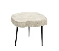 Torvis Trunk Side Table - White Washed