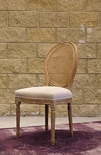 Melwynn Dining Chair w/ Cane Back- Antique Linen
