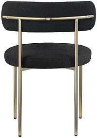Ronda Boucle Fabric Dining Chair Brushed Brass - Black