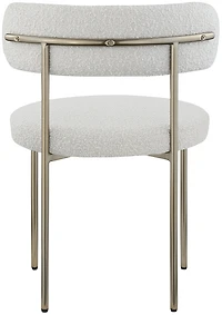 Ronda Boucle Fabric Dining Chair Brushed Brass