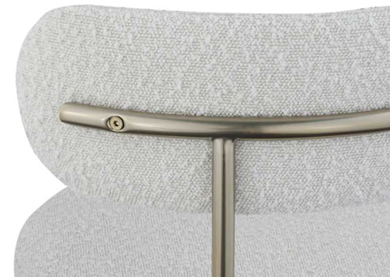 Ronda Boucle Fabric Dining Chair Brushed Brass